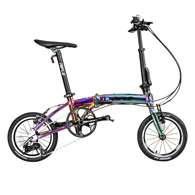 🔥Rifle S4 3 Speed Oil Slick Rainbow Foldable Aluminum Bike | 8+ KG , Lightweight🔥