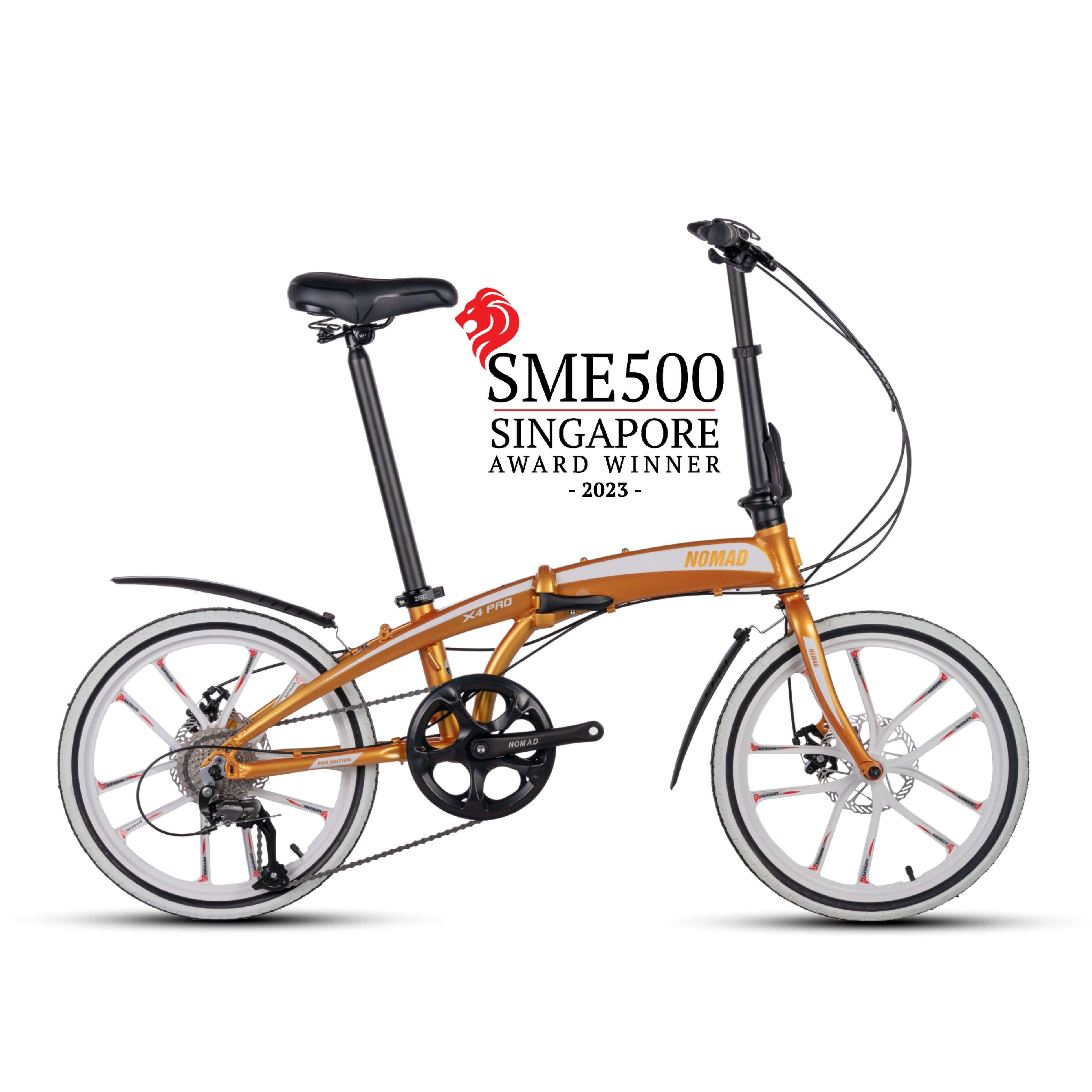 🔥Nomad X4 PRO Sports Rims Edition | 9 Speed Shimano Altus Groupset | 6061 Aluminium Grade Foldable Bicycle | (20 Inch) 406mm Wheel | Singapore Brand🔥