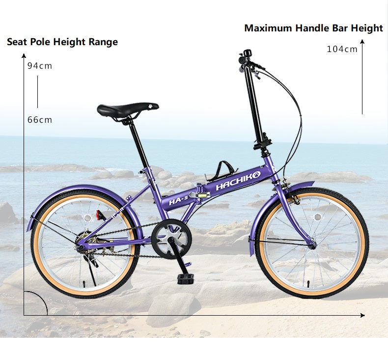 š„Hachiko HA-S Single Speed Steel Frame | (20 Inch) 406mm Wheel | Japan Brand | Official Singapore Distributorš„