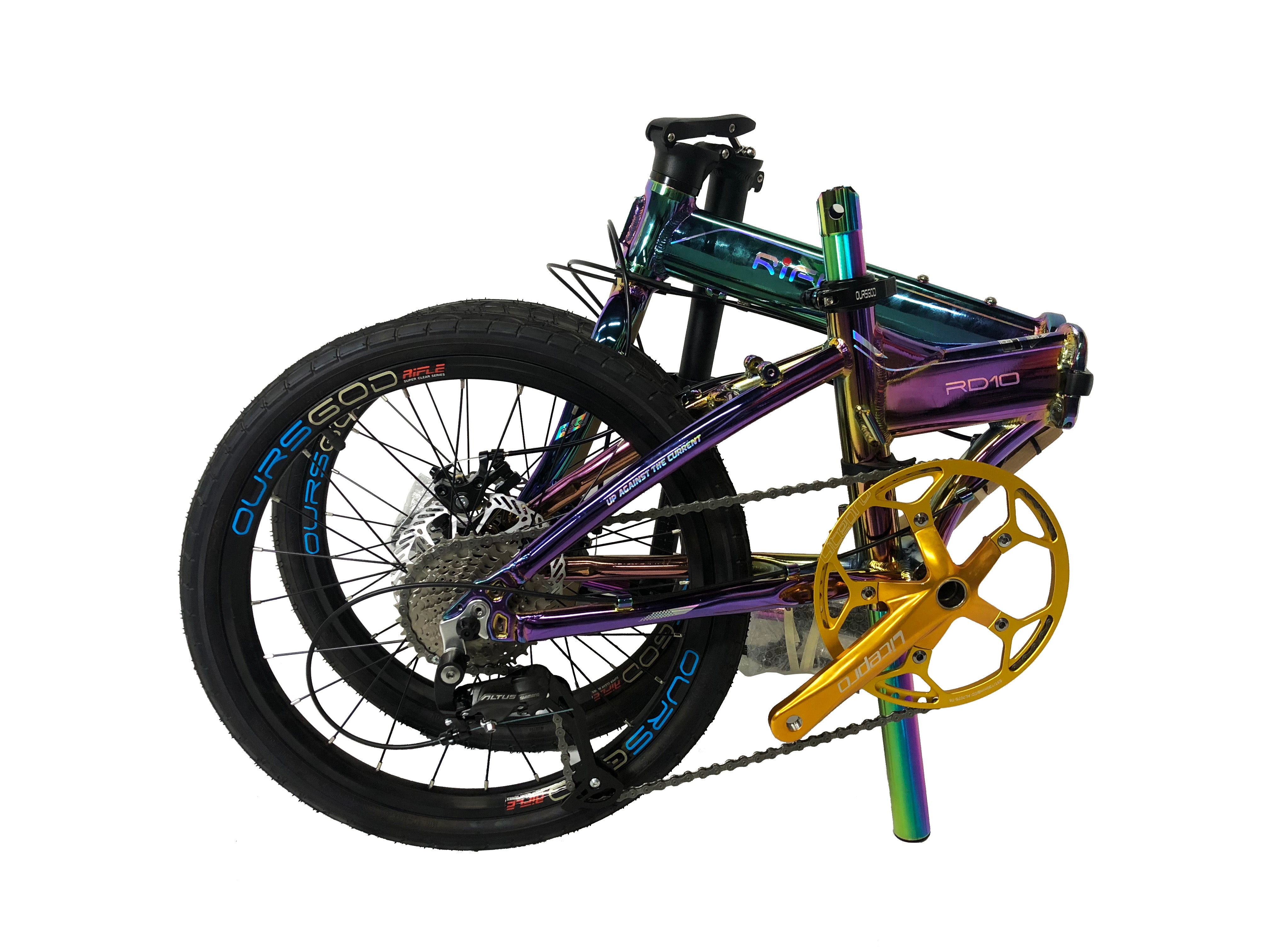 🔥Rifle RD10 Foldable Bicycle | LITEPRO Edition | 20 Inch | Oil Slick Electrostatic Paint | 9 Speed Shimano Altus Groupset🔥