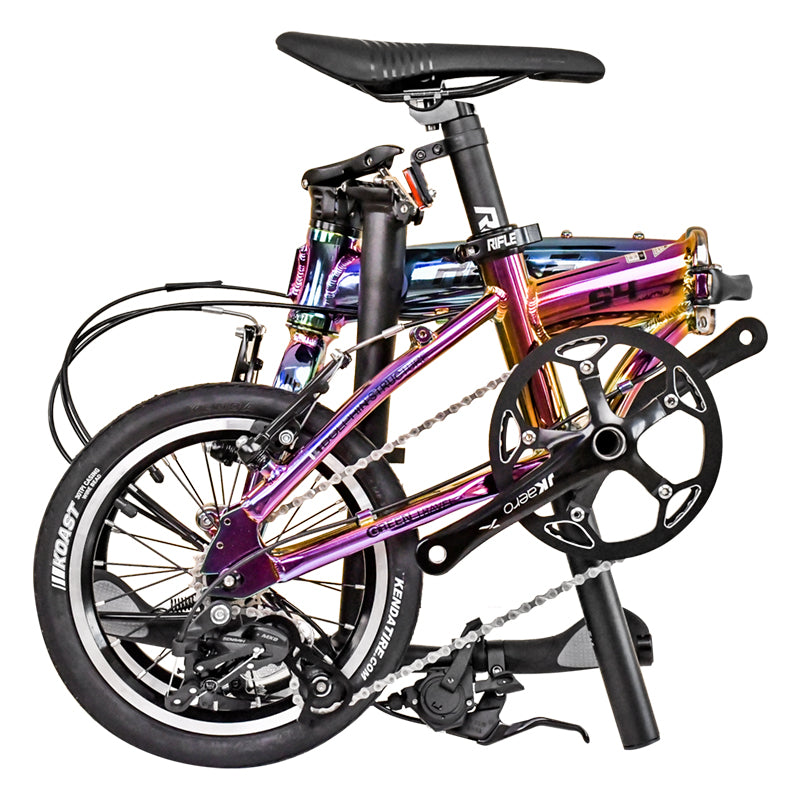🔥Rifle S4 3 Speed Oil Slick Rainbow Foldable Aluminum Bike | 8+ KG , Lightweight🔥