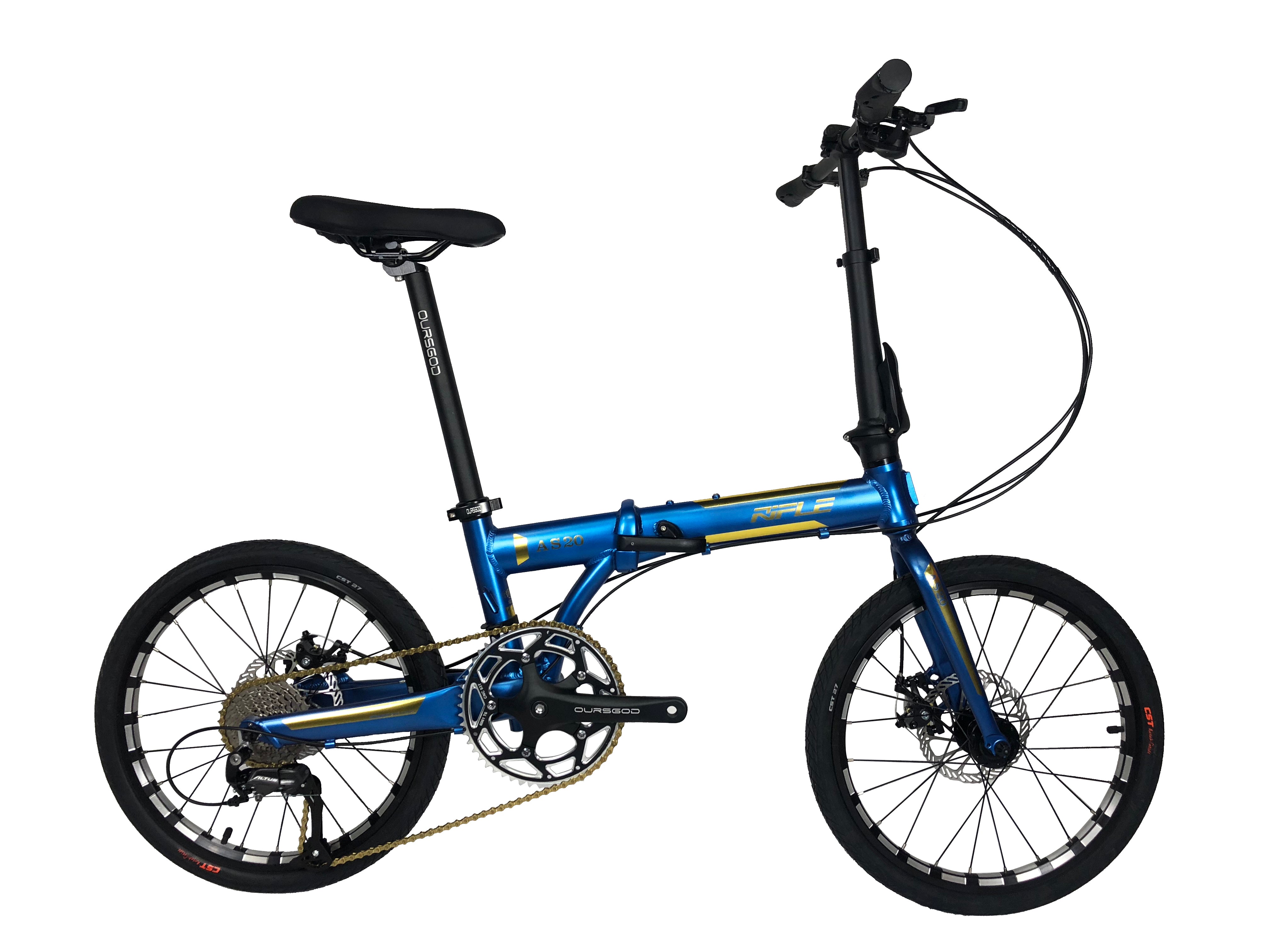 🔥Rifle Limited Edition AS20 Blue Foldable Bicycle | 9 Speed Shimano Altus Groupset | Hollowtech Crank🔥