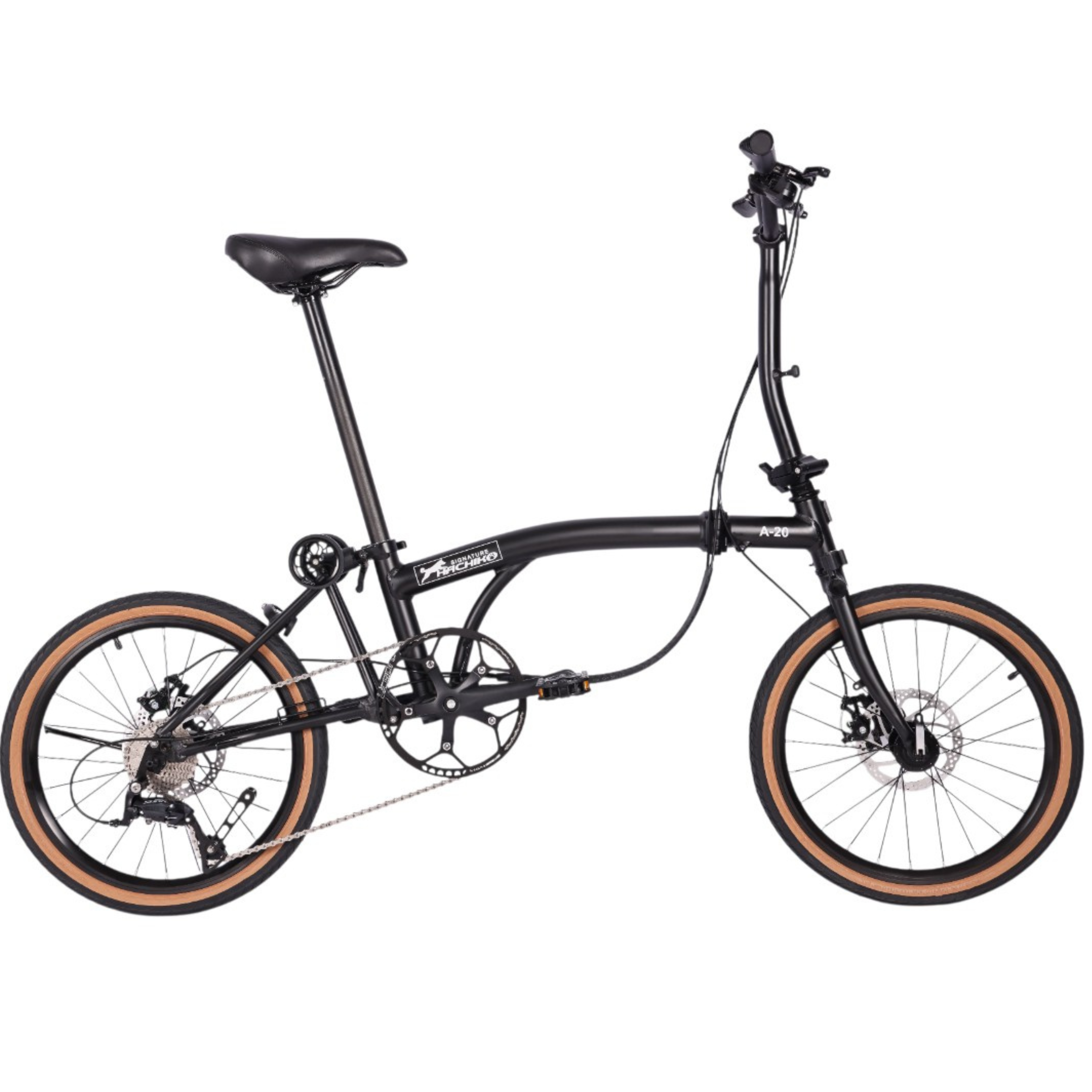 🔥2026 Signature Edition | Hachiko A20 Aluminium Trifold Bicycle | 20" Wheelset - Mechanical Disc Brakes | Stealth Black