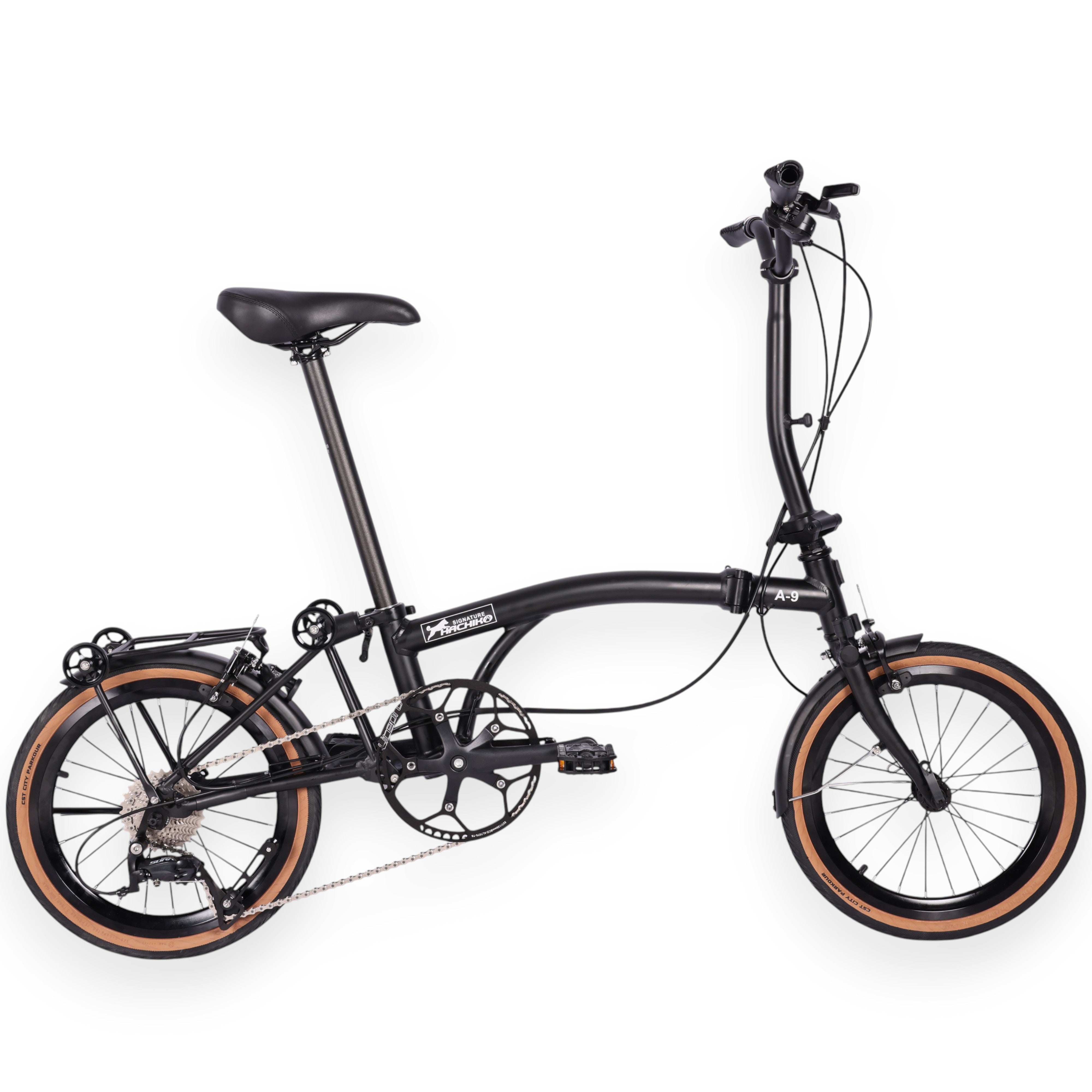 🔥Hachiko T9 Chromoly Steel Trifold Bicycle | 16" Wheelset | 9-Spd Shimano Altus | Stealth Black - 2026 Collectors Edition