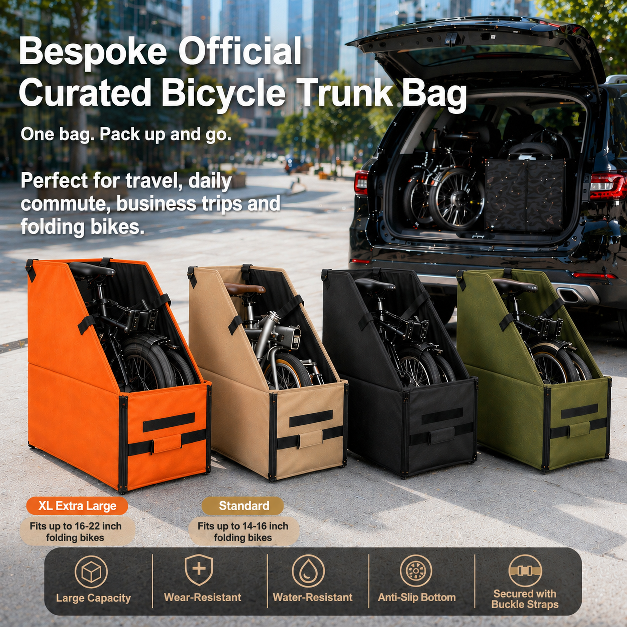 Bespoke Official Curated Folding Bicycle Trunk Storage Bag (Up to 22 Inch Folding Bicycle)