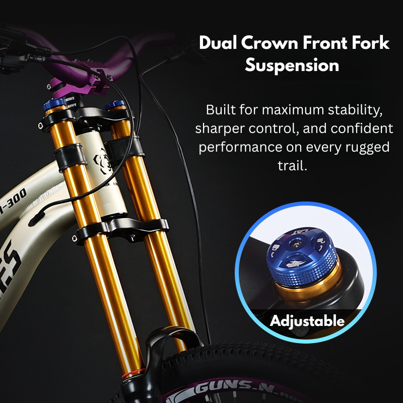 HACHIKO QH-300 PRO 26” Mountain Bike – Guns N Roses Series | Shimano Hydraulic Brakes | Dual Crown Fork | 10-Speed