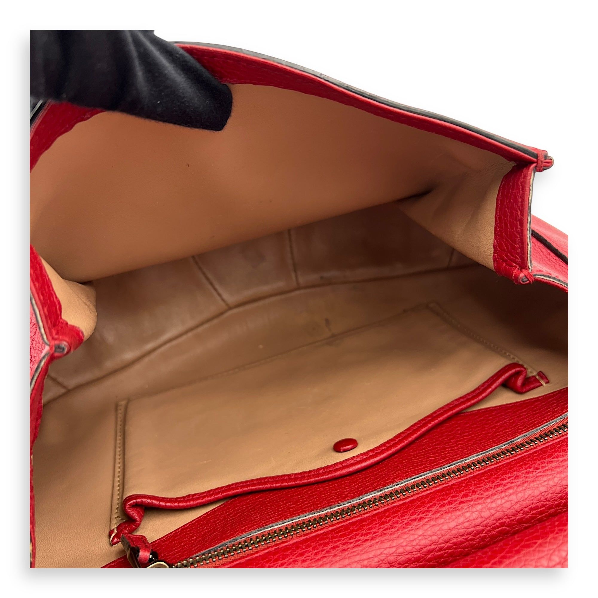 Gucci Bamboo Shoulder Bag Red in Calfskin with Gold Hardware