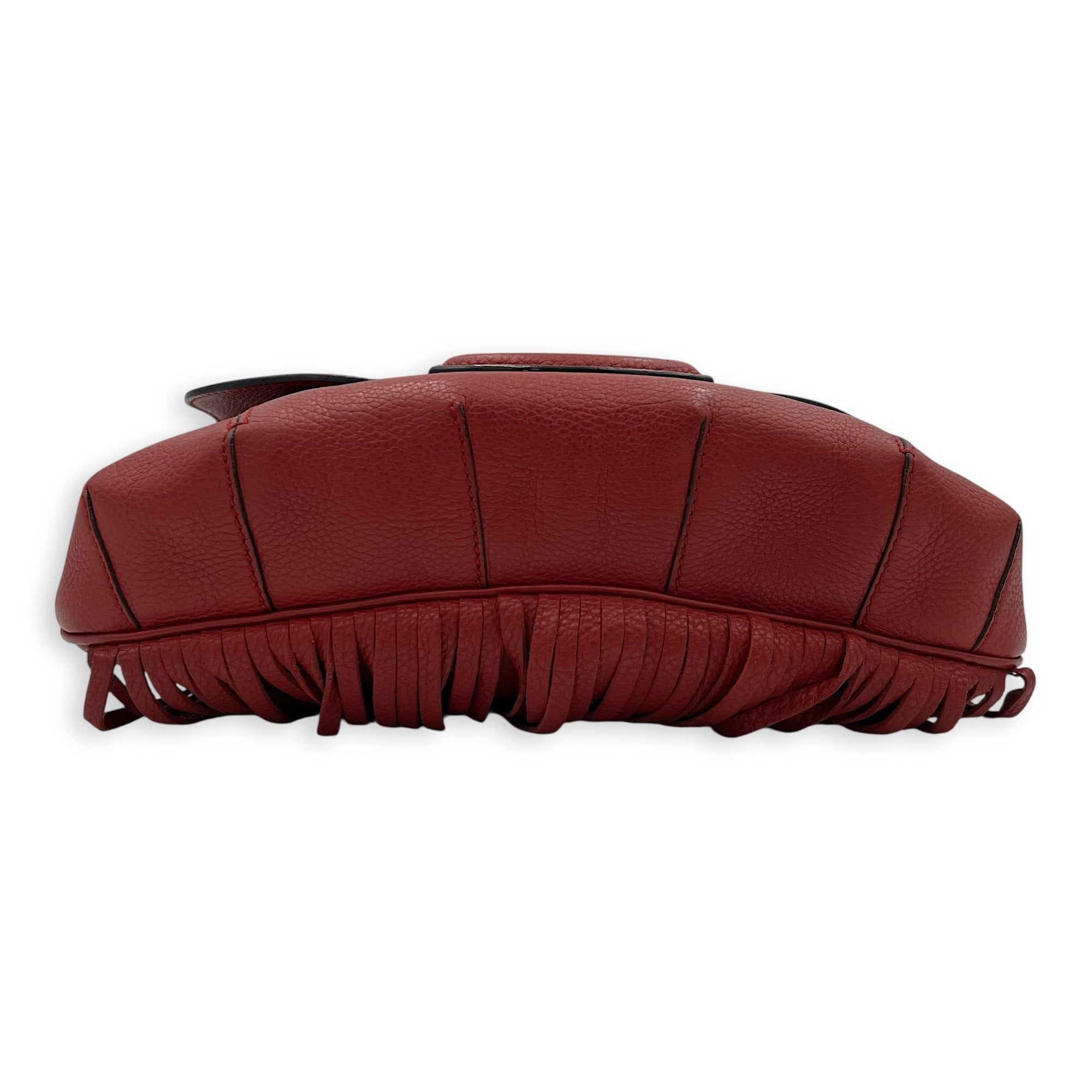 Gucci Bamboo Shoulder Bag Red in Calfskin with Gold Hardware
