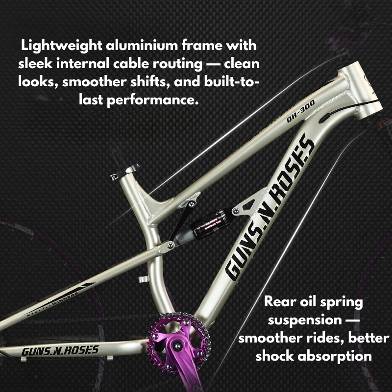 HACHIKO QH-300 PRO 26” Mountain Bike – Guns N Roses Series | Shimano Hydraulic Brakes | Dual Crown Fork | 10-Speed