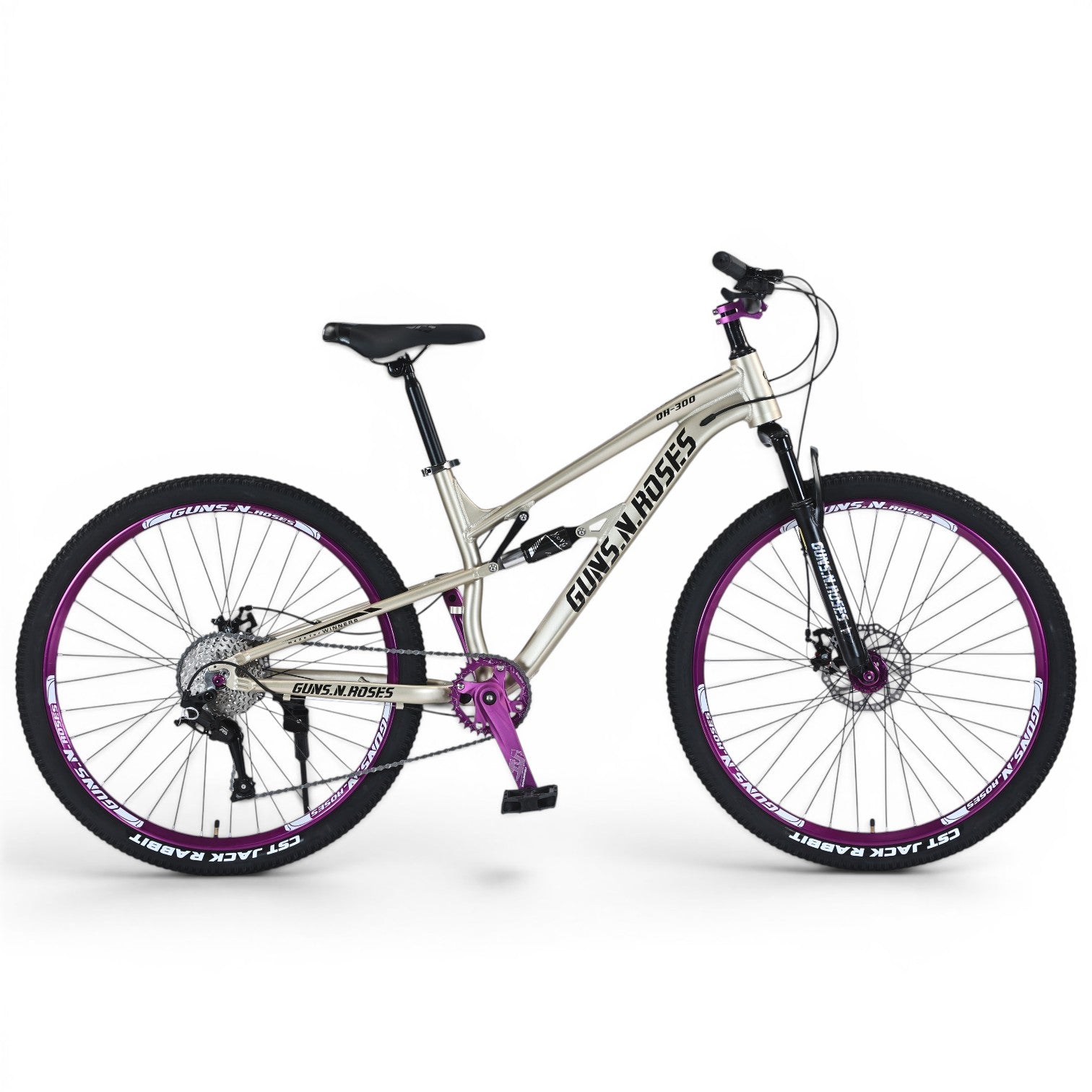HACHIKO QH-300 26” Mountain Bike – Guns N Roses Series | Mechanical Disc Brakes | Dual Suspension | 9 Speed LT WOO