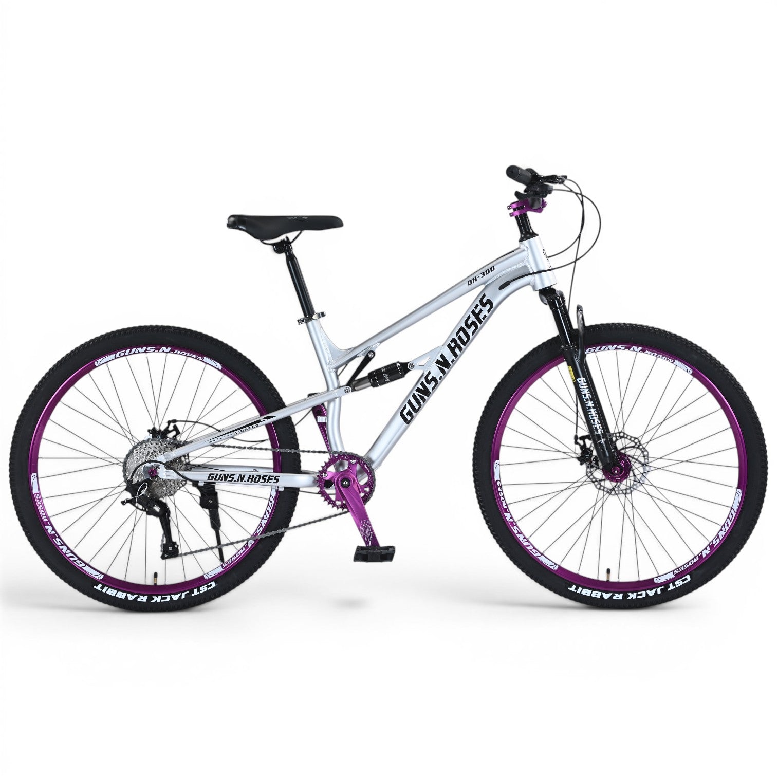 HACHIKO QH-300 26” Mountain Bike – Guns N Roses Series | Mechanical Disc Brakes | Dual Suspension | 9 Speed LT WOO