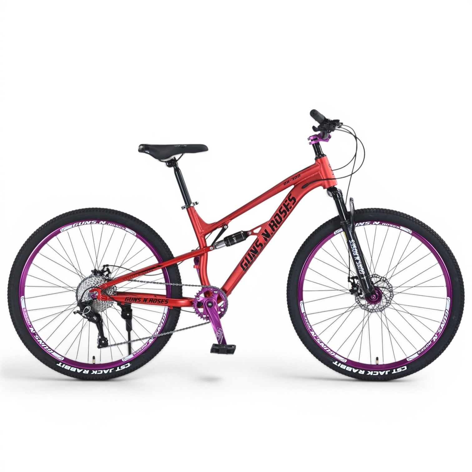 HACHIKO QH-300 26” Mountain Bike – Guns N Roses Series | Mechanical Disc Brakes | Dual Suspension | 9 Speed LT WOO