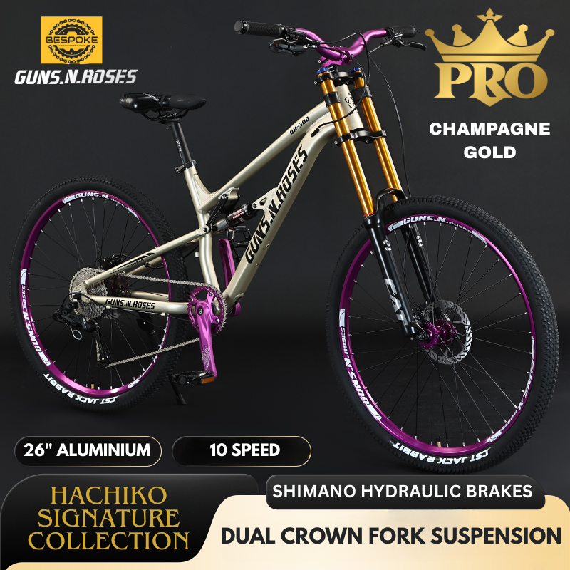 HACHIKO QH-300 PRO 26” Mountain Bike – Guns N Roses Series | Shimano Hydraulic Brakes | Dual Crown Fork | 10-Speed