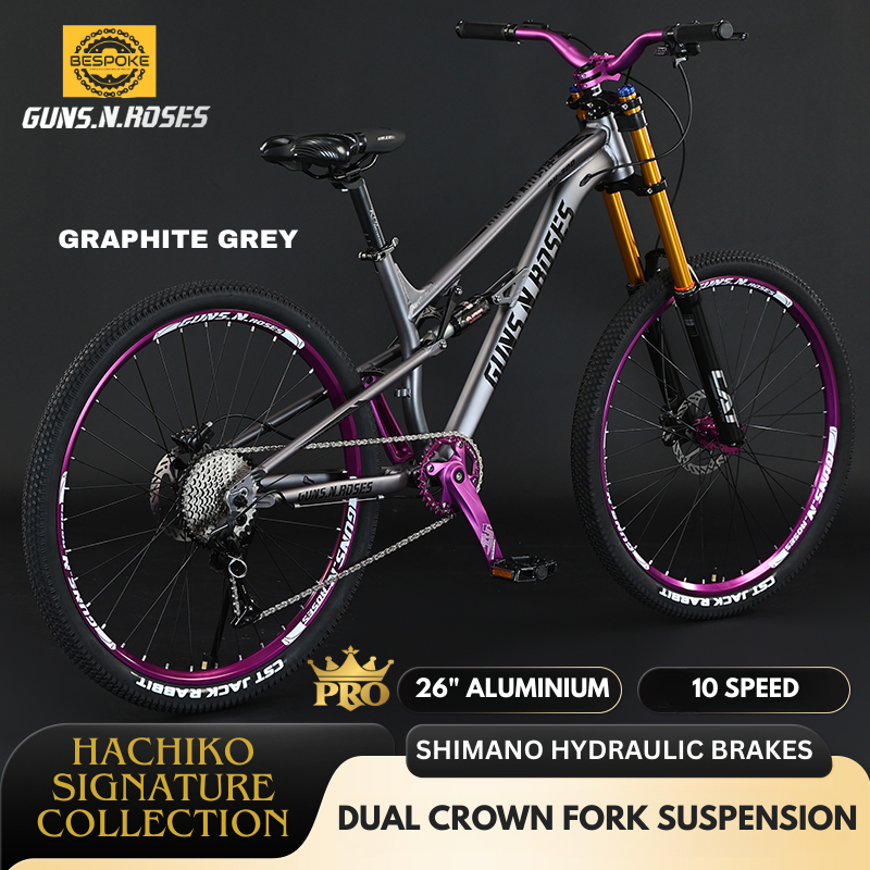 HACHIKO QH-300 PRO 26” Mountain Bike – Guns N Roses Series | Shimano Hydraulic Brakes | Dual Crown Fork | 10-Speed