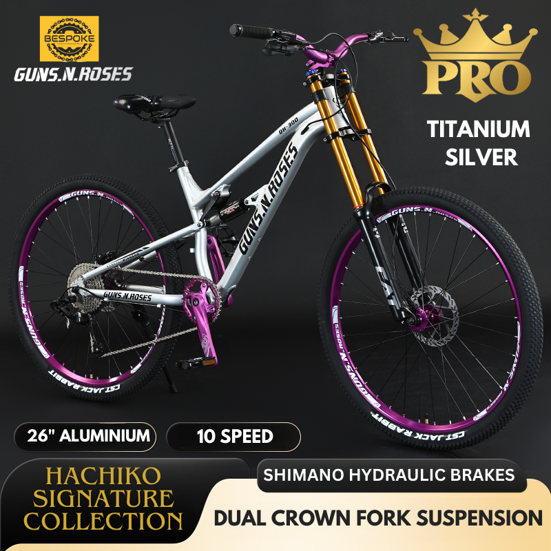 HACHIKO QH-300 PRO 26” Mountain Bike – Guns N Roses Series | Shimano Hydraulic Brakes | Dual Crown Fork | 10-Speed