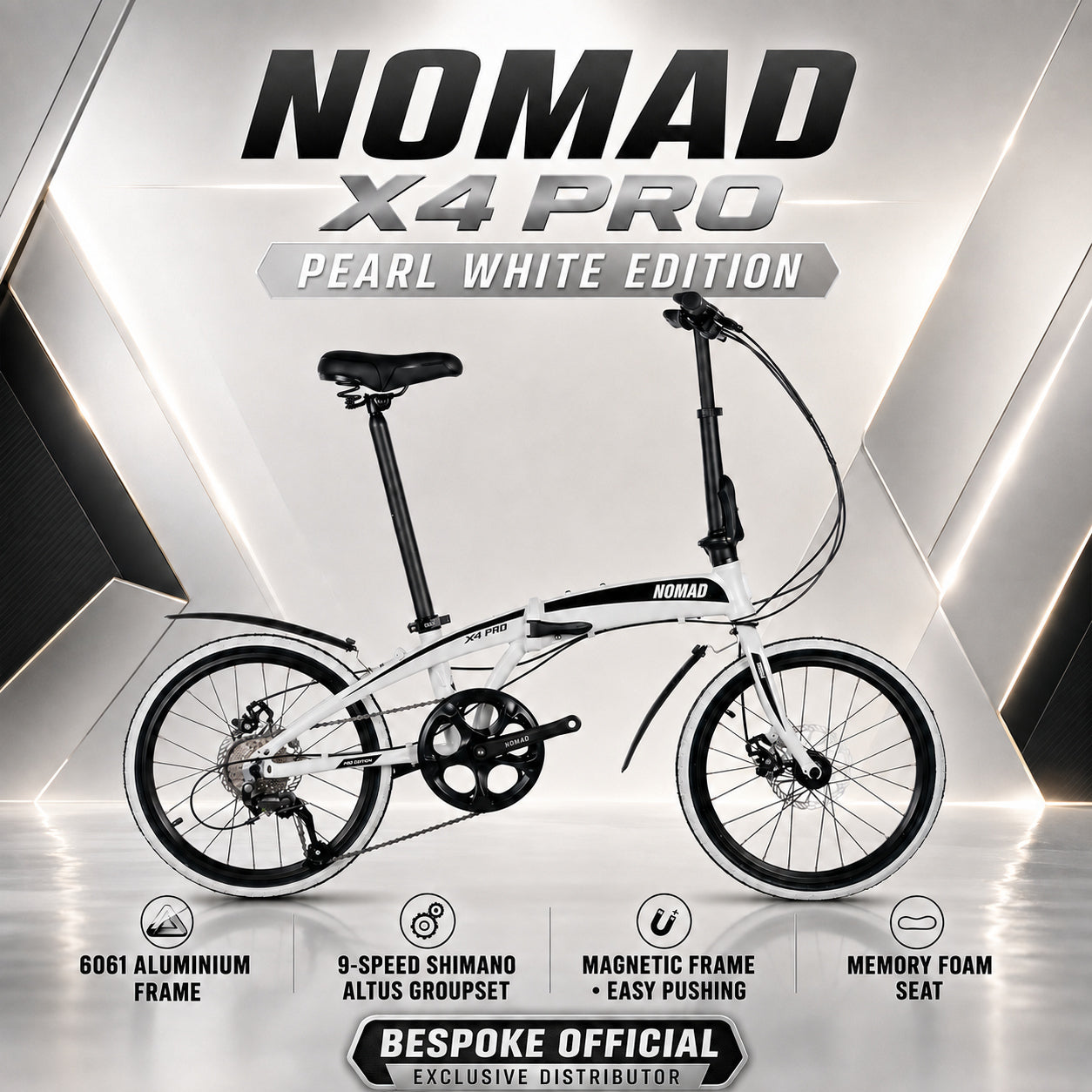 🔥 NOMAD X4 PRO Foldable Bicycle | Shimano Altus 9-Speed | 6061 Aluminium | 20-Inch 406mm Wheels | Singapore Brand 🔥