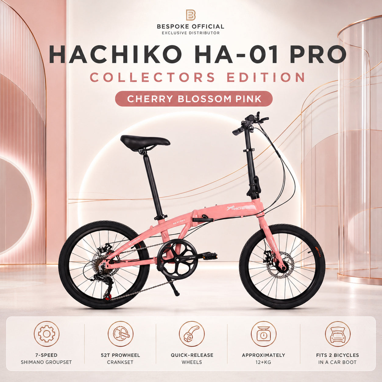 🔥2026 Ready Stock | Hachiko HA-01 PRO COLLECTORS EDITION | Aluminium Foldable Bicycle | (20 Inch) 406mm Quick Release Wheel