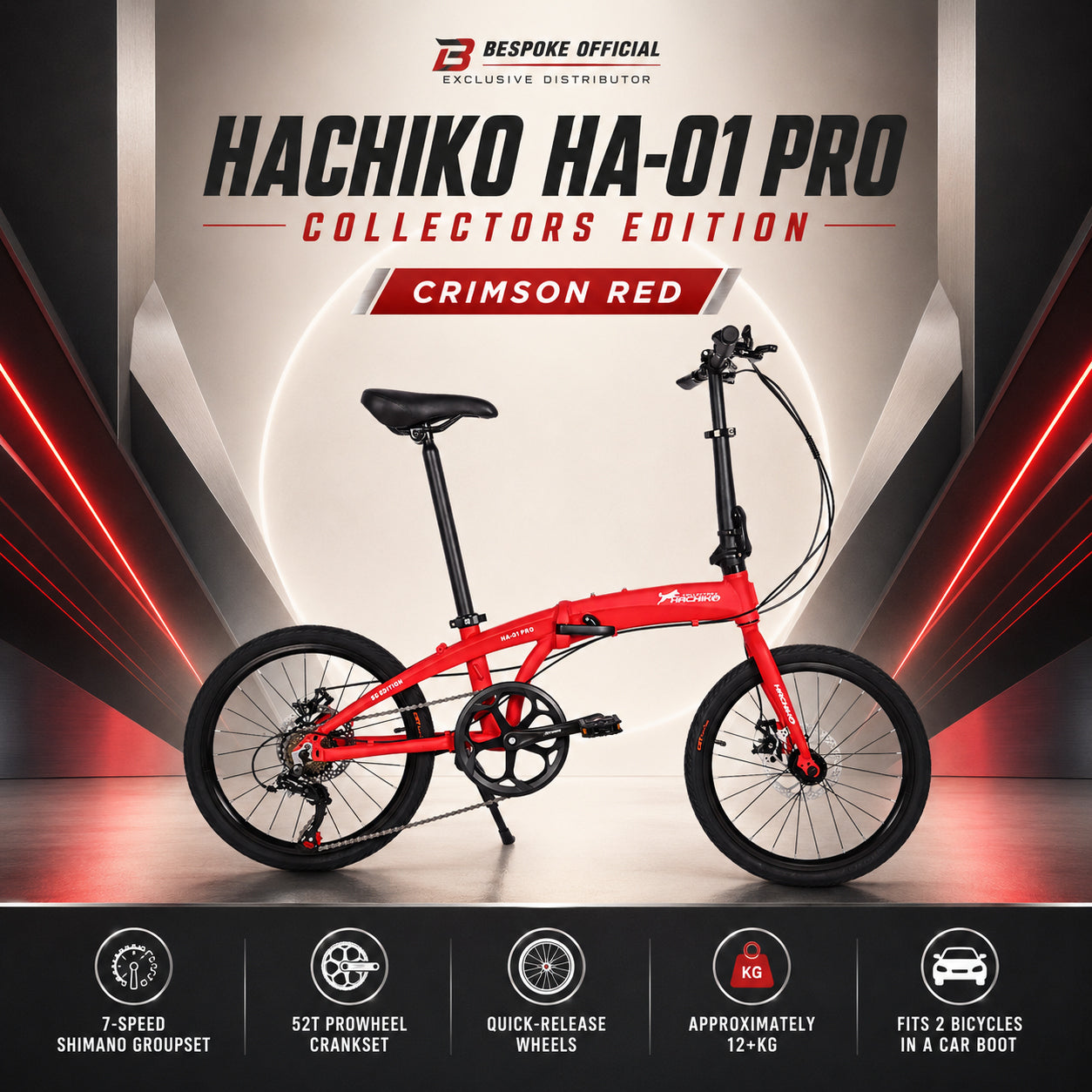 🔥2026 Ready Stock | Hachiko HA-01 PRO COLLECTORS EDITION | Aluminium Foldable Bicycle | (20 Inch) 406mm Quick Release Wheel