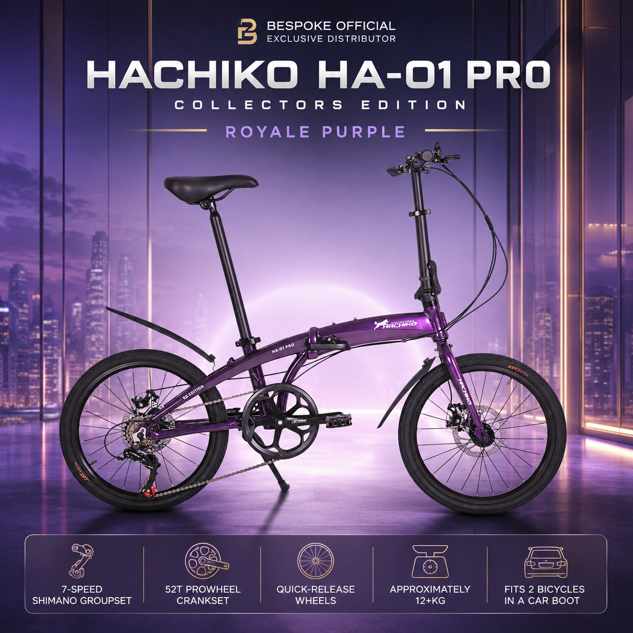 🔥2026 Ready Stock | Hachiko HA-01 PRO COLLECTORS EDITION | Aluminium Foldable Bicycle | (20 Inch) 406mm Quick Release Wheel
