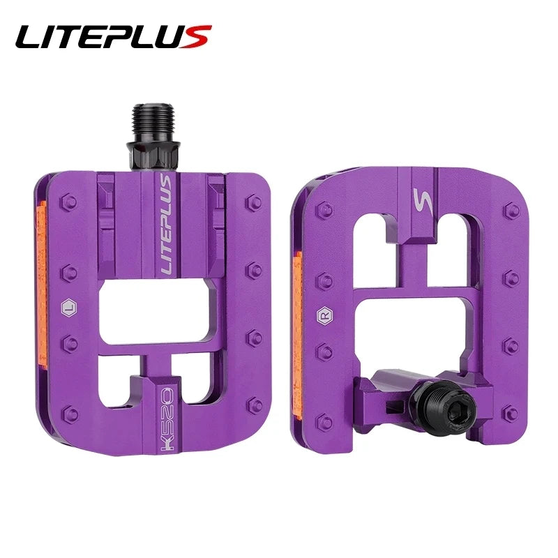 Liteplus Foldable Pedals – Universal 14mm Thread | Reflective Folding Pedals for BESPOKE BICYCLES