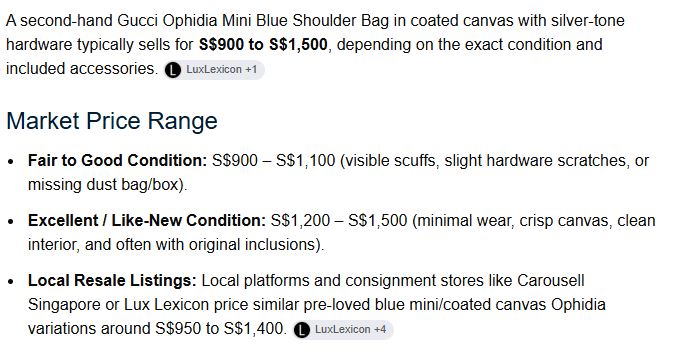 Gucci Ophidia Mini Blue Shoulder Bag – Coated Canvas, Silver Hardware (Pre-Owned)