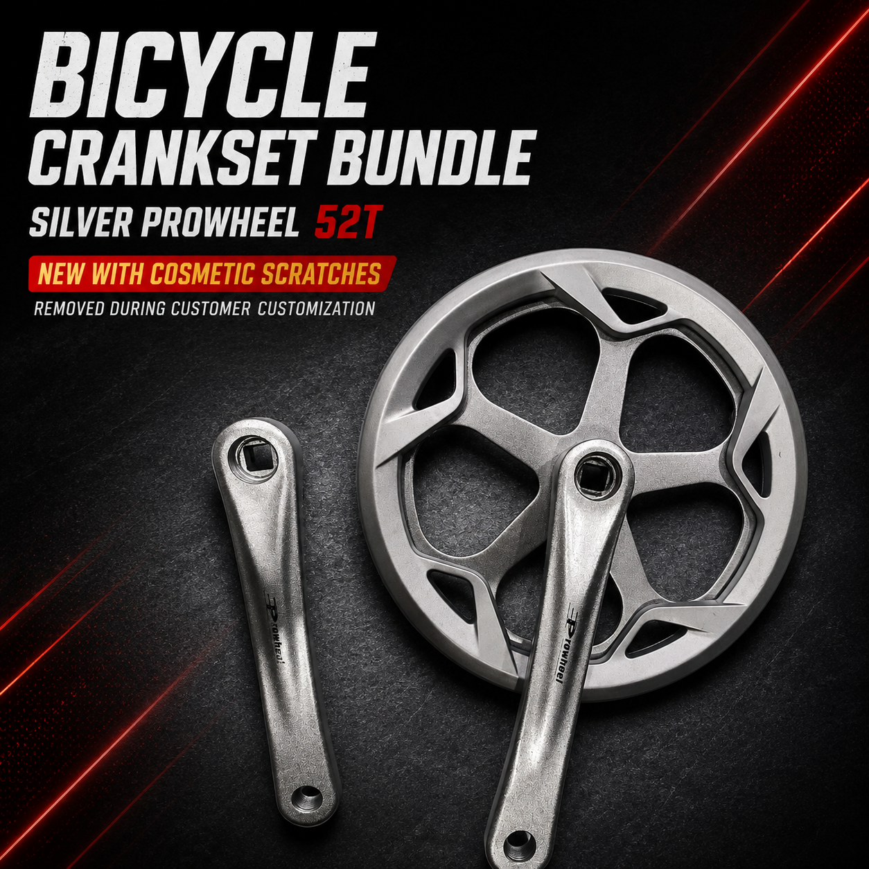 Bicycle Crankset – Sliver Prowheel 52T | Scratches
