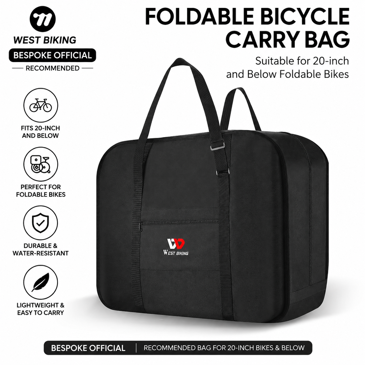 Foldable Bicycle Carry Bag – 20-Inch & Below | Bespoke Official Recommended